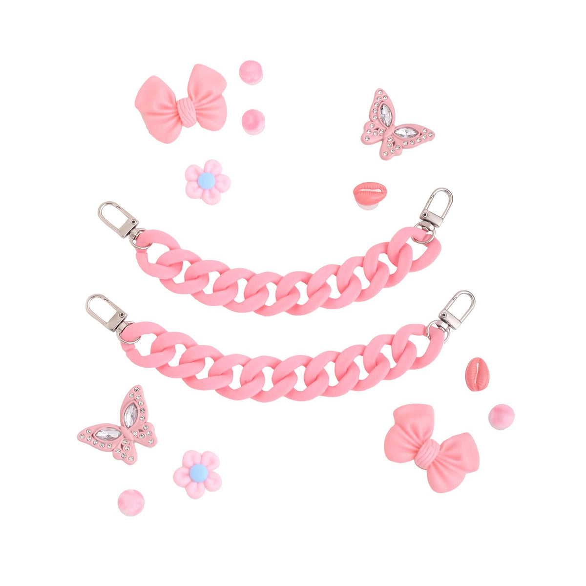 Melbees by Yellow Chimes Shoe Chains for Kids Girls Teens | Shoe Accessories Butterfly Design | Pink Shoe Decoration Charms| Shoe Chains for Unisex | Shoe Chain Charms for Croc/Clogs