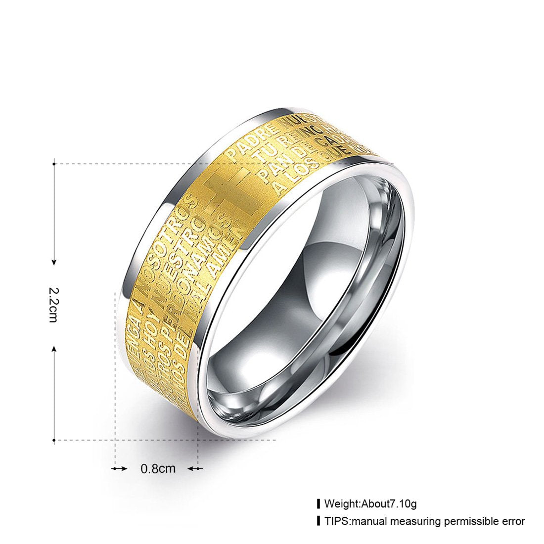 Yellow Chimes Rings for Men Smart Band Designed Yellow and Silver toned Stainless Steel Numeric Designed Rings for Men and Boys