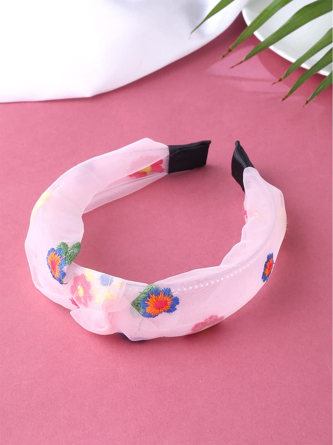 Yellow Chimes Hair Band for Women Girls Hair Accessories for Women Solid Headband for Women Knot Fabric Hair Band for Girls Floral Headband Cross Knot Hair Bands Elastic Hair Accessories for Women