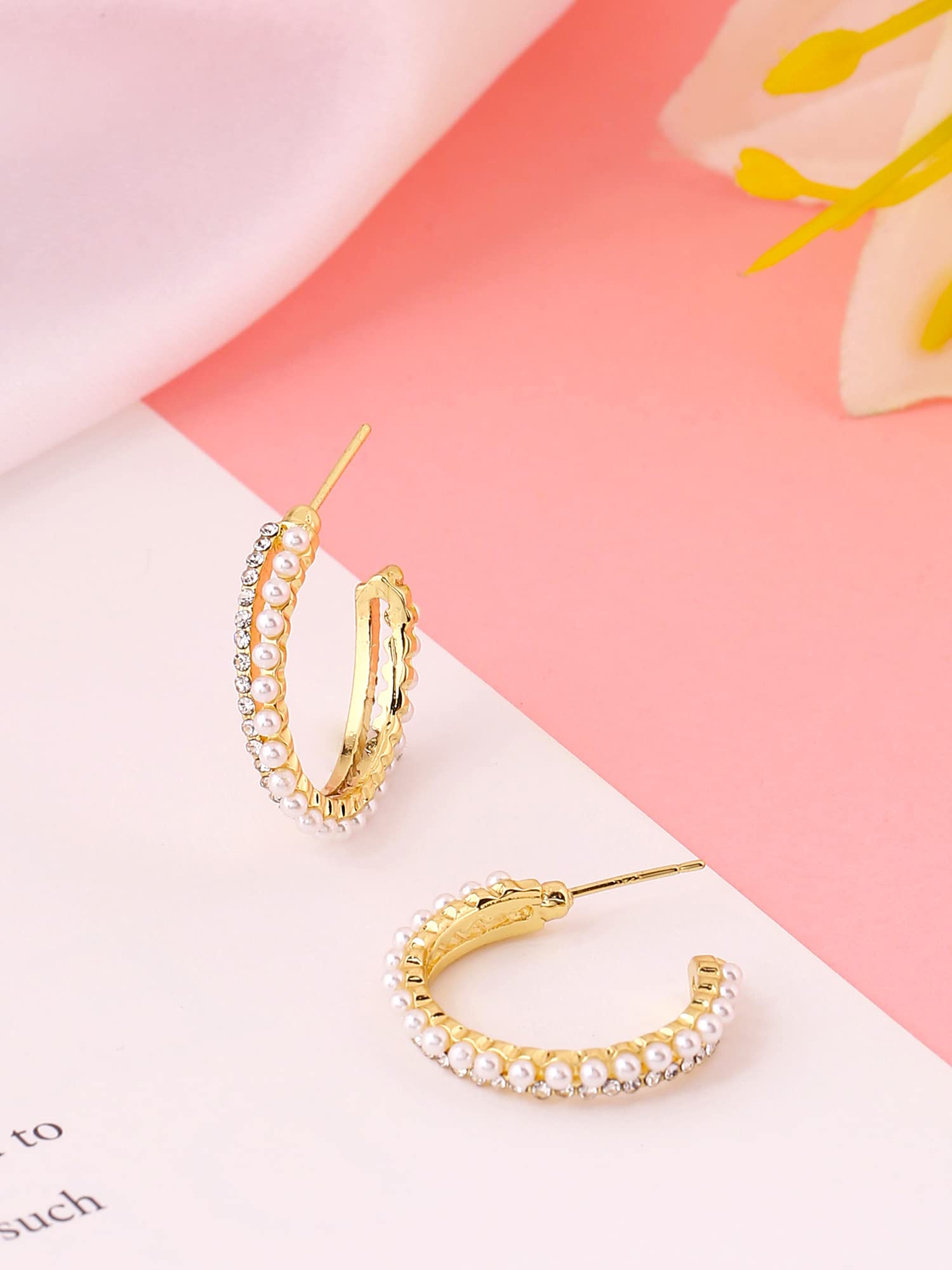 Yellow Chimes Earrings for Women and Girls Hoop Earrings for Girls | Gold Toned Hoop Earrings | Birthday Gift for girls and women Anniversary Gift for Wife