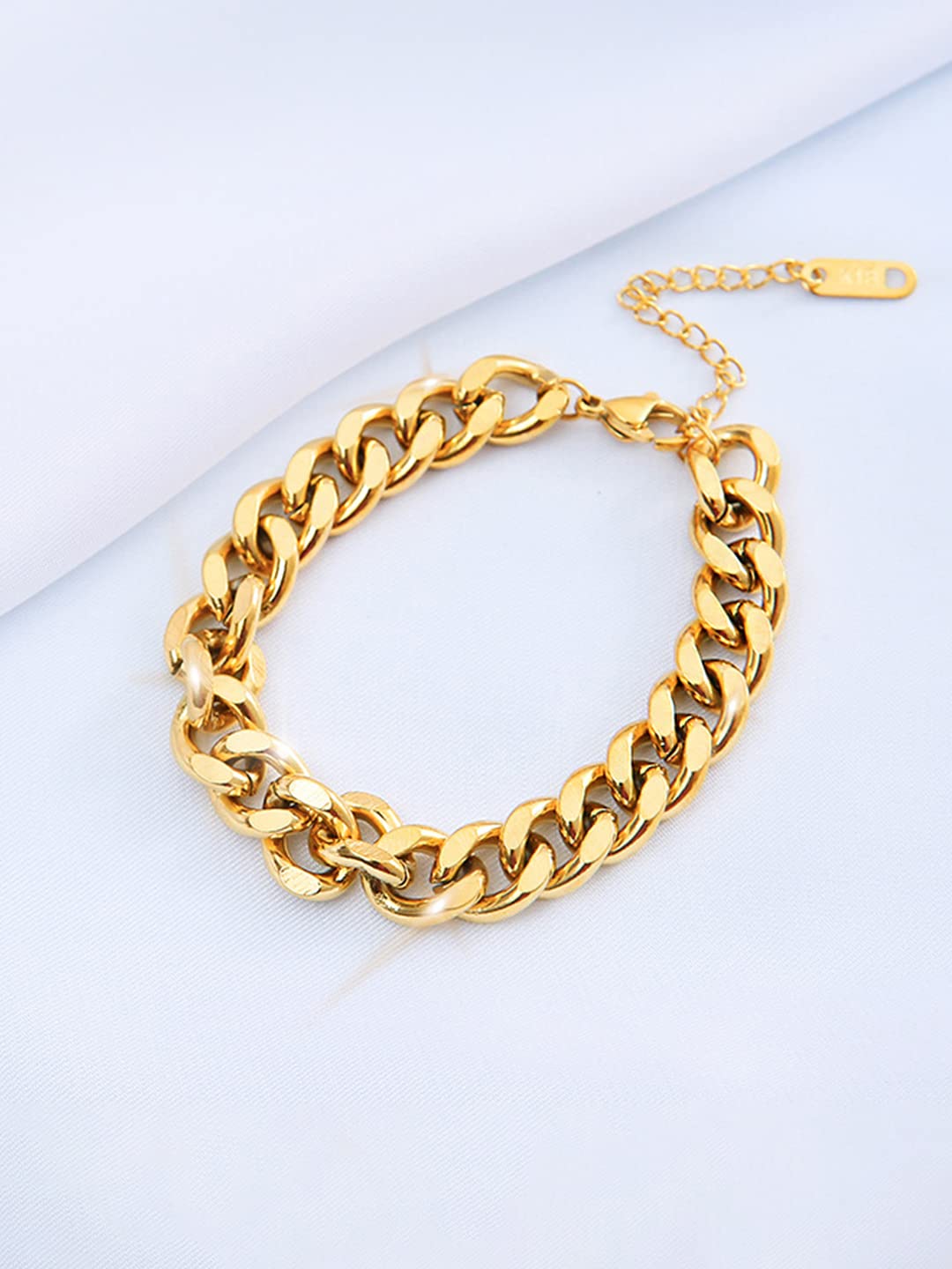 Yellow Chimes Chain Bracelet for Women Gold-Plated Stainless Steel Link Chain Bracelet for Women and Girls