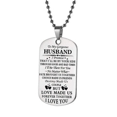 Yellow Chimes 'Love Made Us Forever Together' Touching Love Message To Husband Stainless Steel Pendant with Chain for Men