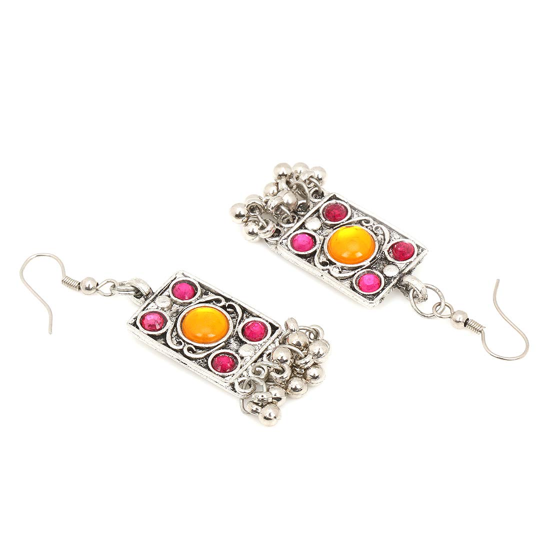 Yellow Chimes Oxidised Jewellery Set for Women Silver Oxidised Jewellery Set Afghani Turkish Style MultiLayer Necklace Set for Women and Girls