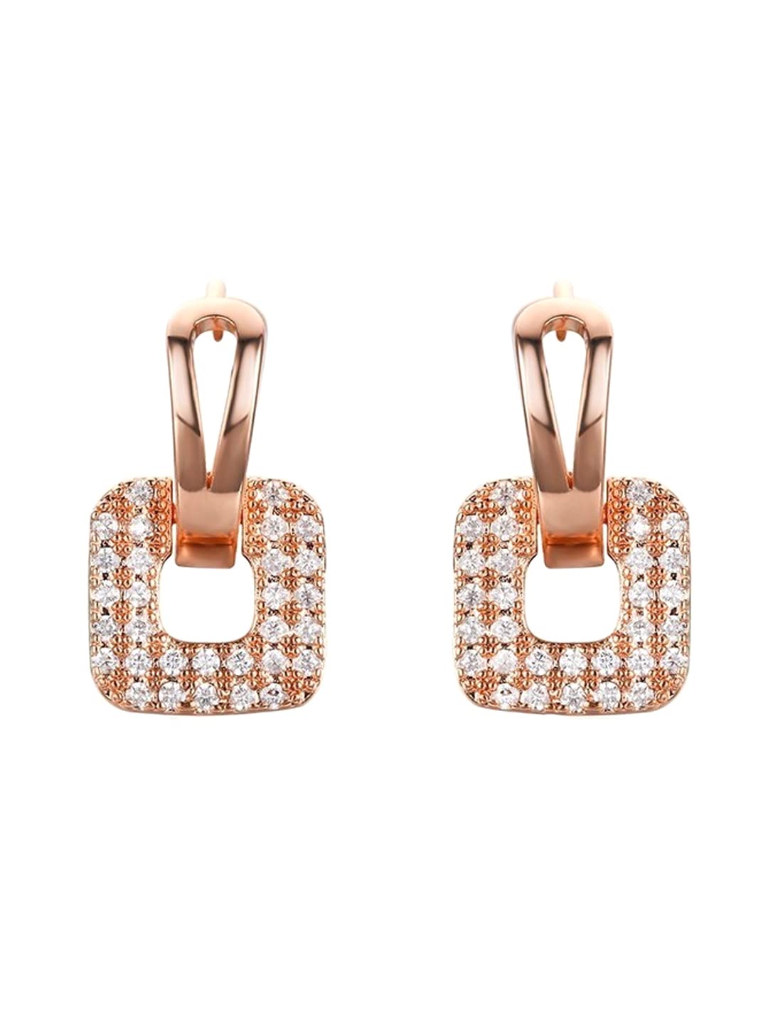 Yellow Chimes Earrings for Women and Girls Drop Earring for Girls | Gold Plated Crystal Studded Square Shaped Drop Earrings | Birthday Gift for girls and women Anniversary Gift for Wife