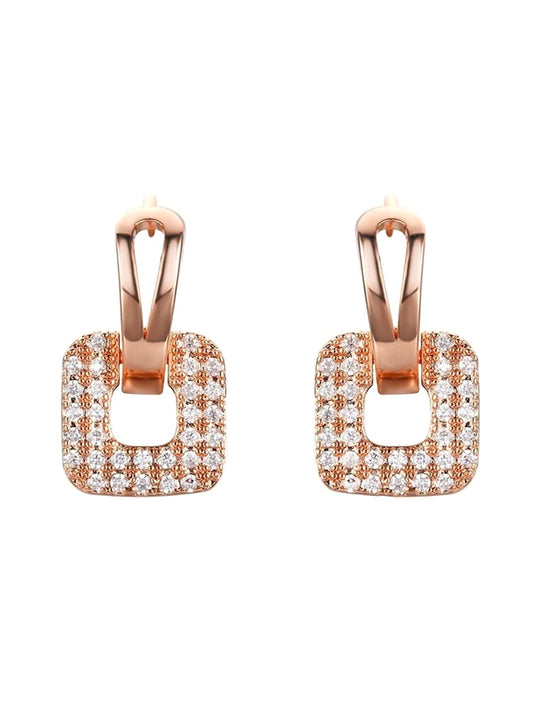 Yellow Chimes Earrings for Women and Girls Drop Earring for Girls | Gold Plated Crystal Studded Square Shaped Drop Earrings | Birthday Gift for girls and women Anniversary Gift for Wife