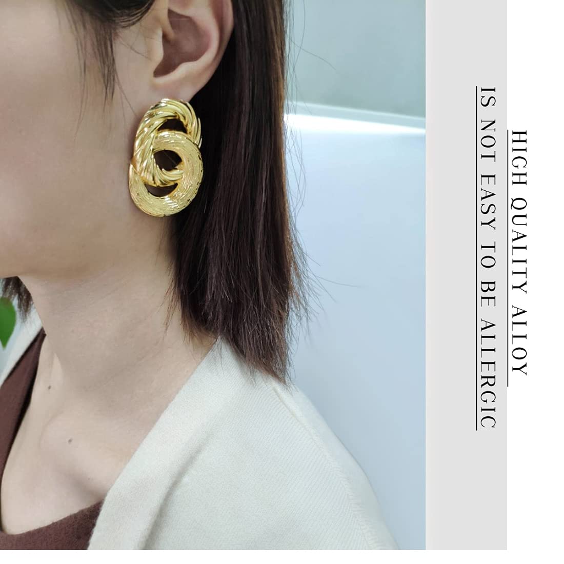 Yellow Chimes Combo of 2 Pairs Latest Fashion Gold Plated Geometric Design Stud Drop Earrings for Women and Girls, Medium (YCFJER-11GEOMTRC-C-GL)