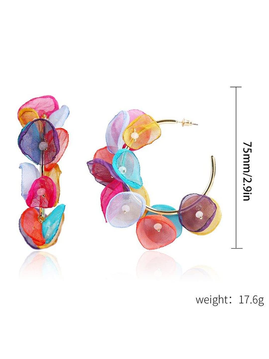 Yellow Chimes Earrings For Women Gold Tone Hoop With Multicolor Petals Attached Earrings For Women and Girls