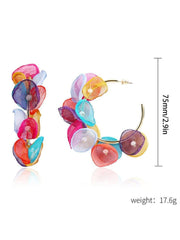 Yellow Chimes Earrings For Women Gold Tone Hoop With Multicolor Petals Attached Earrings For Women and Girls