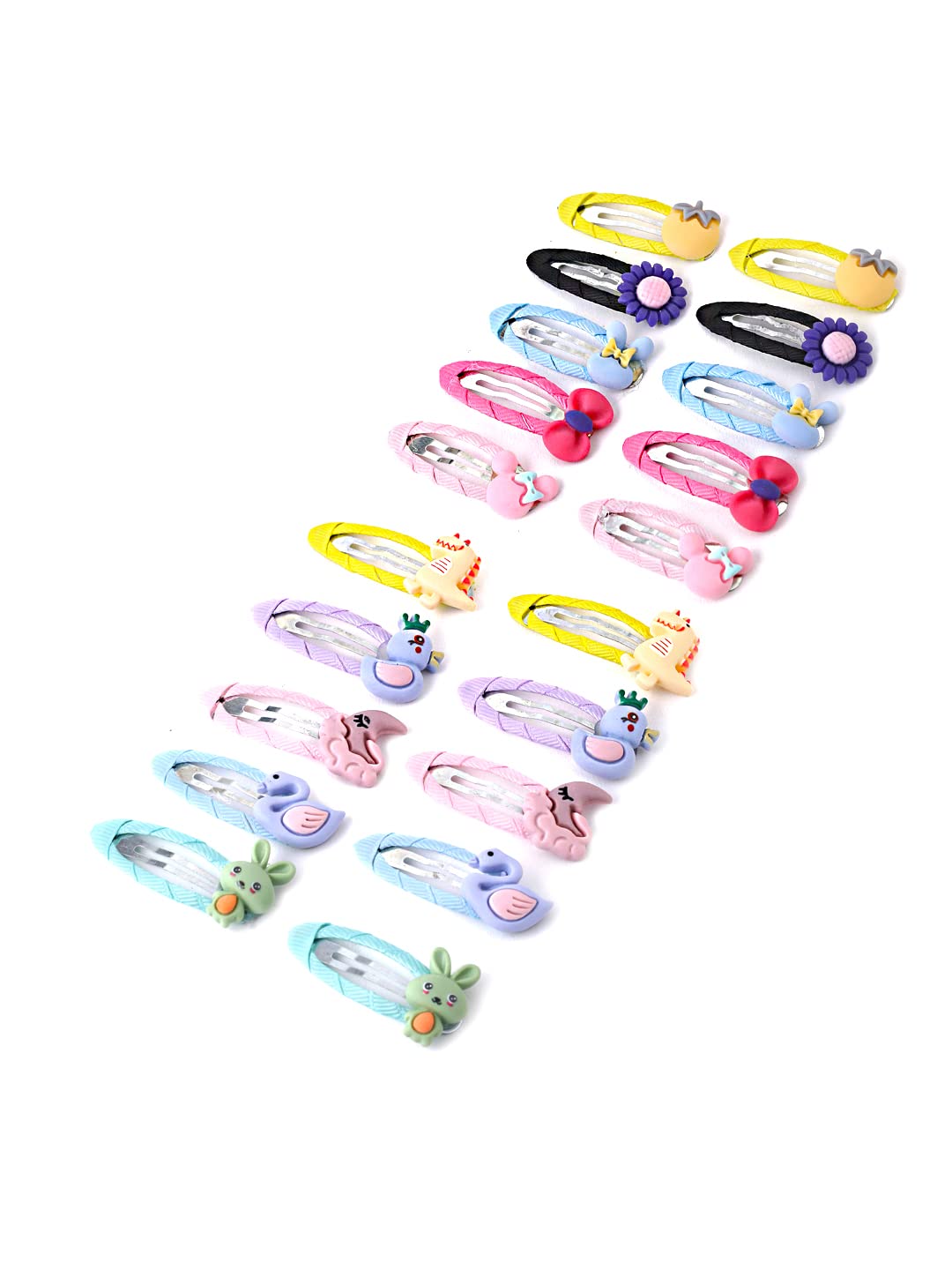 Melbees by Yellow Chimes Hair Clips for Girls Kids Hair Clip Hair Accessories for Girls Set of 20 PCS Cute Characters Tic Tac Clips Snap Hair Clips for Baby Girls Baby Hair Clips For Kids Toddlers.