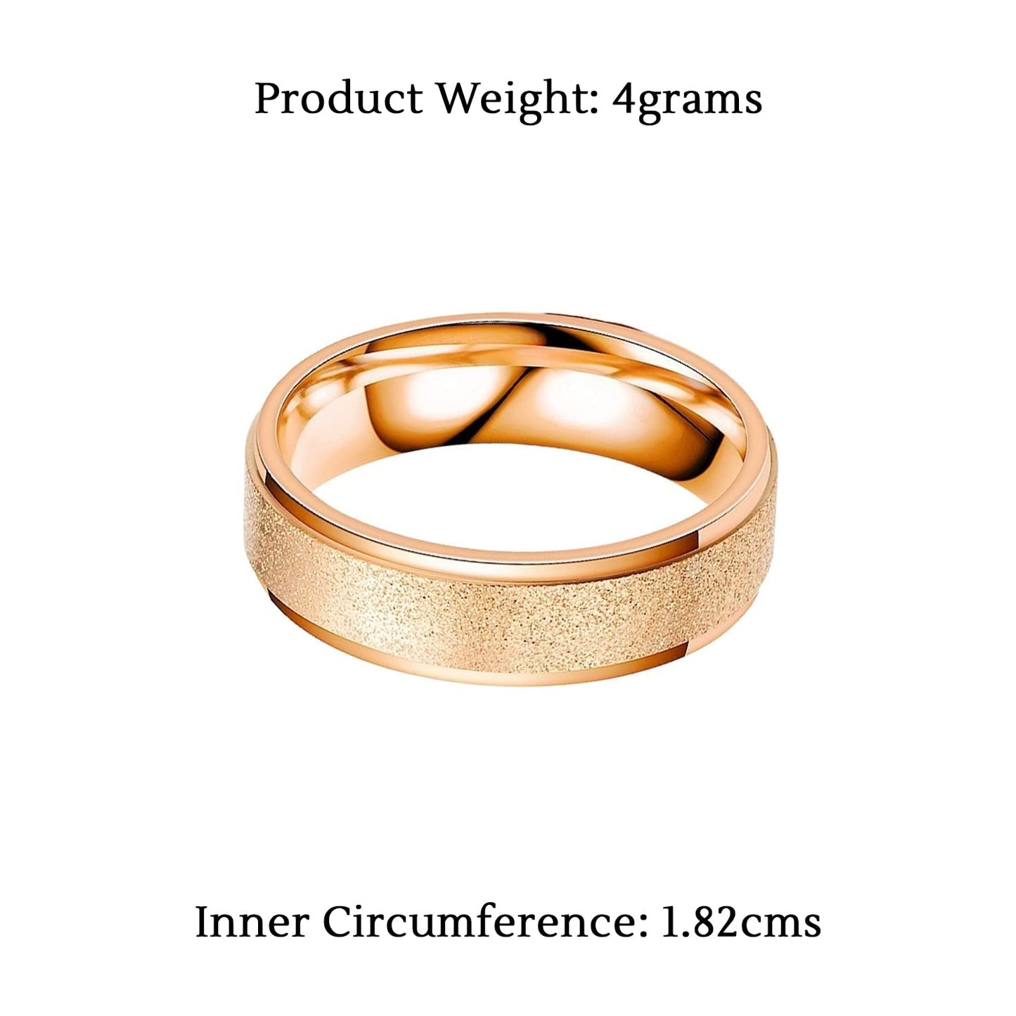 Yellow Chimes Rings for Men Trendy Western Style Stainless Steel Rose-Gold Plated Stardust Band Ring for Men and Boys