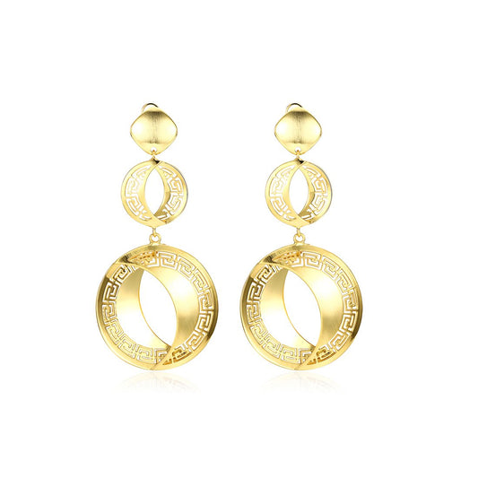 Yellow Chimes Golden Long Earrings for Women and Girls