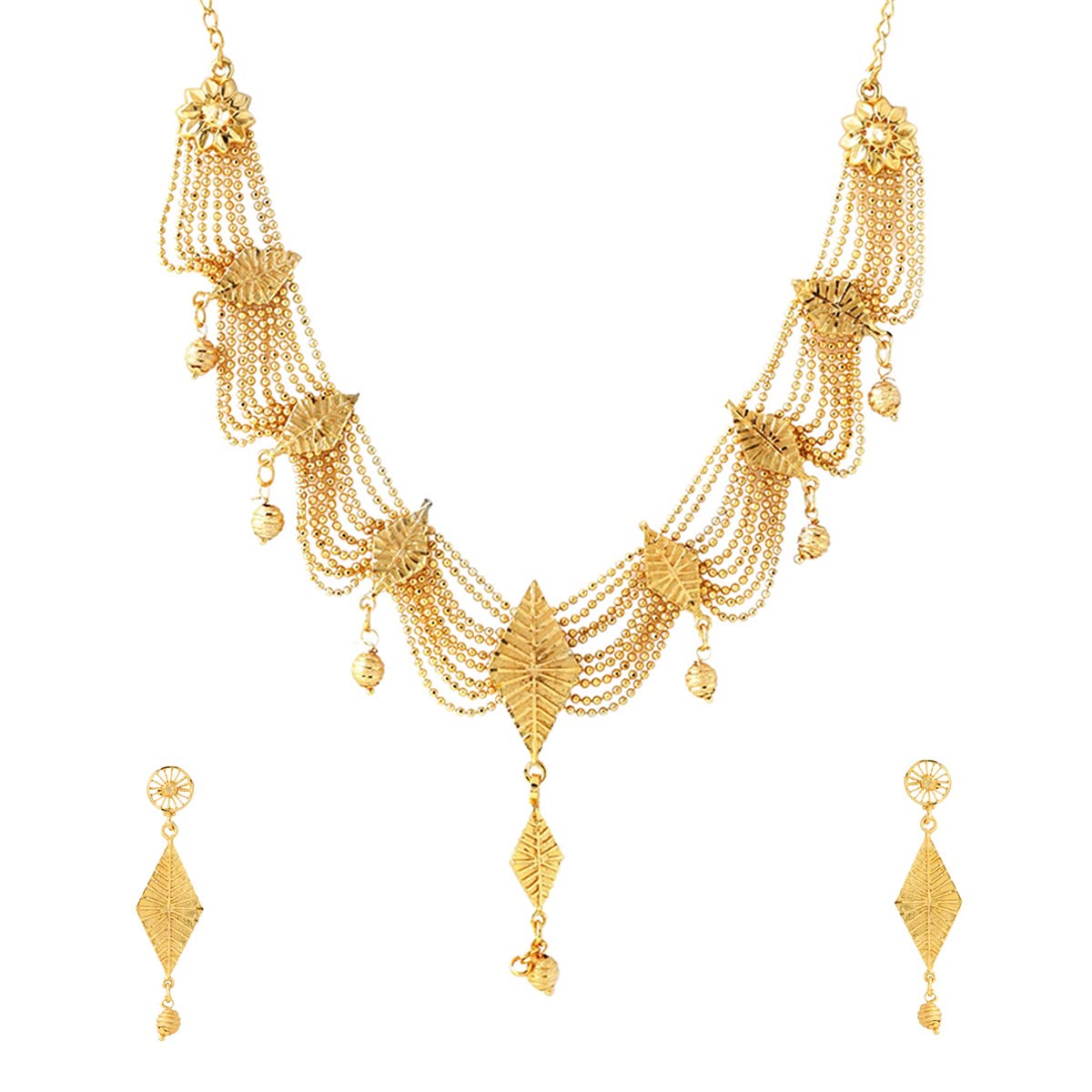 Yellow Chimes Jewellery Set for Women and Girls Gold Jewellery Set for Women | Gold Plated Necklace Set | Mutilayer Jewellery Set | Birthday Gift for girls and women Anniversary Gift for Wife