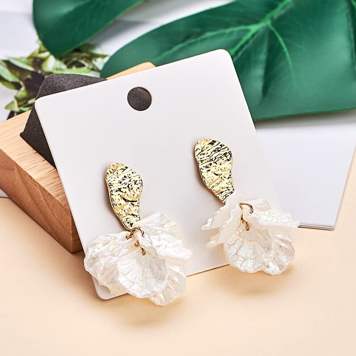 Yellow Chimes Earrings For Women White color Floral Shaped Pearl Drop Earrings For Women and Girls