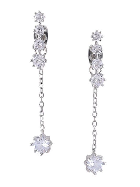 Yellow Chimes Earrings for Women and Girls Drop Earrings for Girls | Silver Toned Crystal Drop Designed Drop Earrings | Birthday Gift for girls and women Anniversary Gift for Wife