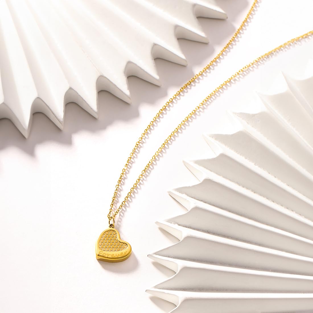 Yellow Chimes Pendant for Women and Girls Fashion Gold Pendant Necklace for Women | Stainless Steel Gold Plated Heart Shaped Pendants Chain| Birthday Gift for Girls and Women