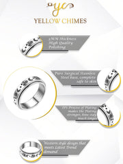 Yellow Chimes Moon Design Spinner Rings Stainless Steel Stress Relieving Rotatable Spinner Ring for Women and Men