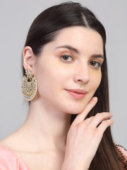 Yellow Chimes Chandbali Earrings for Women Ethnic Gold Plated Kundan Chand bali Earrings for Women and Girls