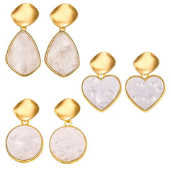 Yellow Chimes Combo Latest Fashion Gold Plated Geometric Shape Design Hoop Dangler Earrings for Women and Girls (Design 8)