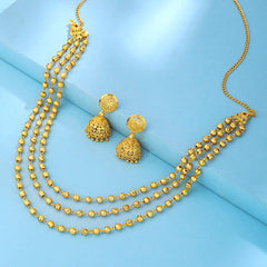 Yellow Chimes Jewellery Set for Women and Girls Gold Necklace Set for Women | Gold Toned Beads Designed Necklace Set | Birthday Gift for girls and women Anniversary Gift for Wife