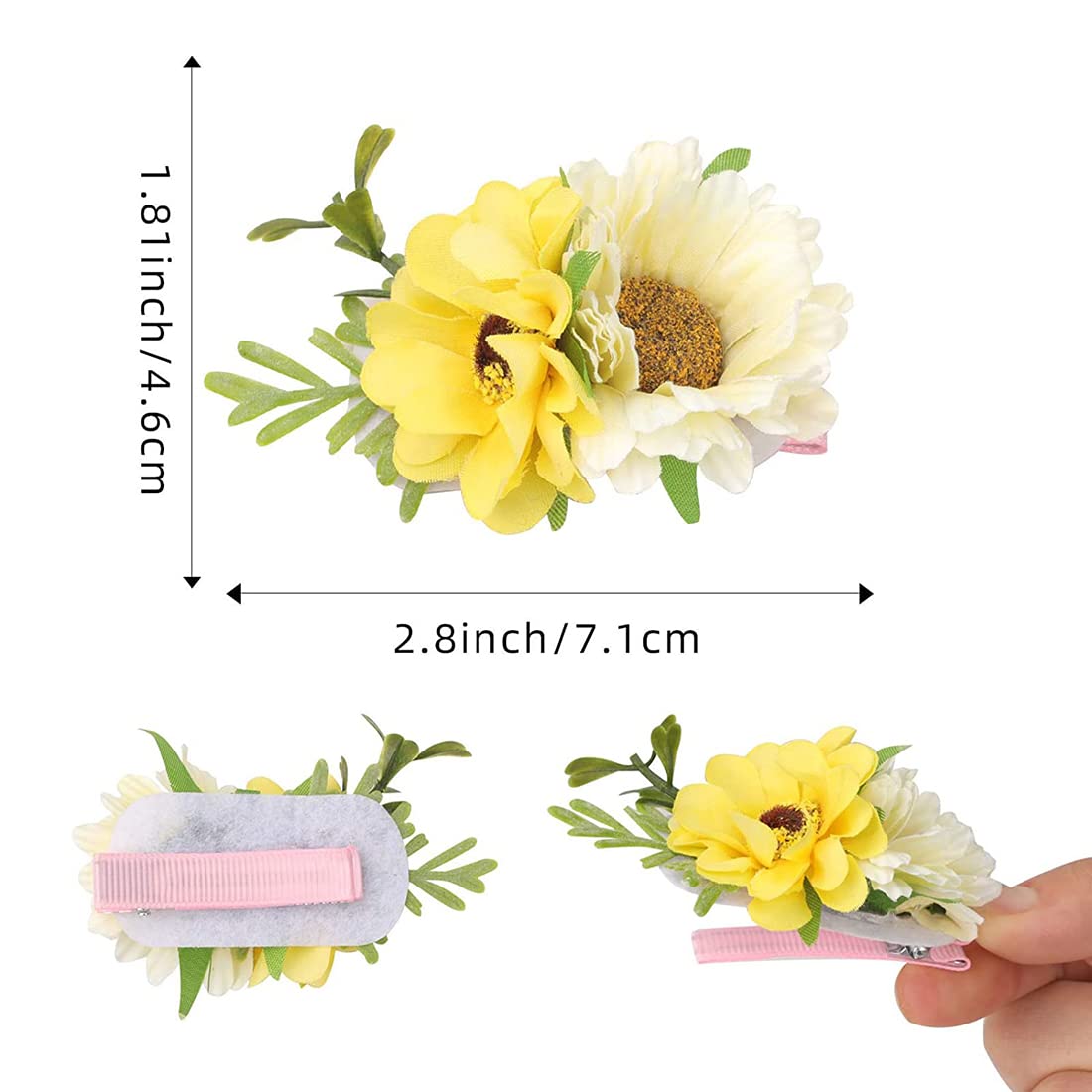 Melbees by Yellow Chimes Hair Clips for Girls Kids Hair Accessories for Girls Baby's Hair Clip Cute 2 PCS Multicolor Floral Alligator Hair Clips For Hair Alligator Clips for Girls Kids Teens Toddlers