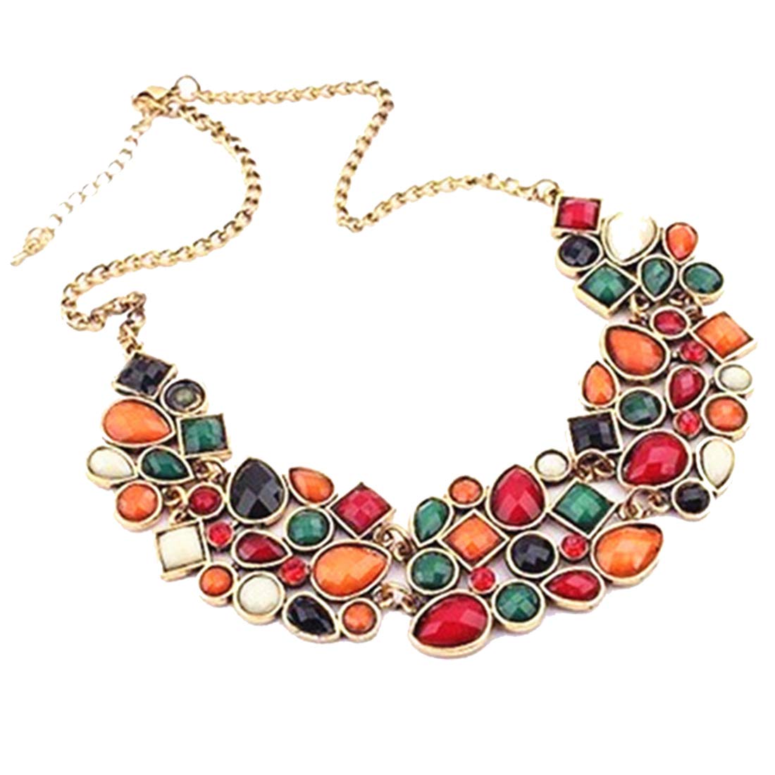 Yellow Chimes Stylish Multicolor Crystal Studded Geometric Mosaic Stones Latest Fashion Chocker Necklace for Women and Girl's