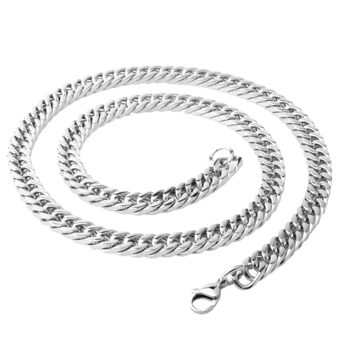 Yellow Chimes Trendy Classic Stainless Steel Curb Chain Silver Necklace, Silver Plated Chain for Men (Silver) (Ycssch-24Curb-Sl)