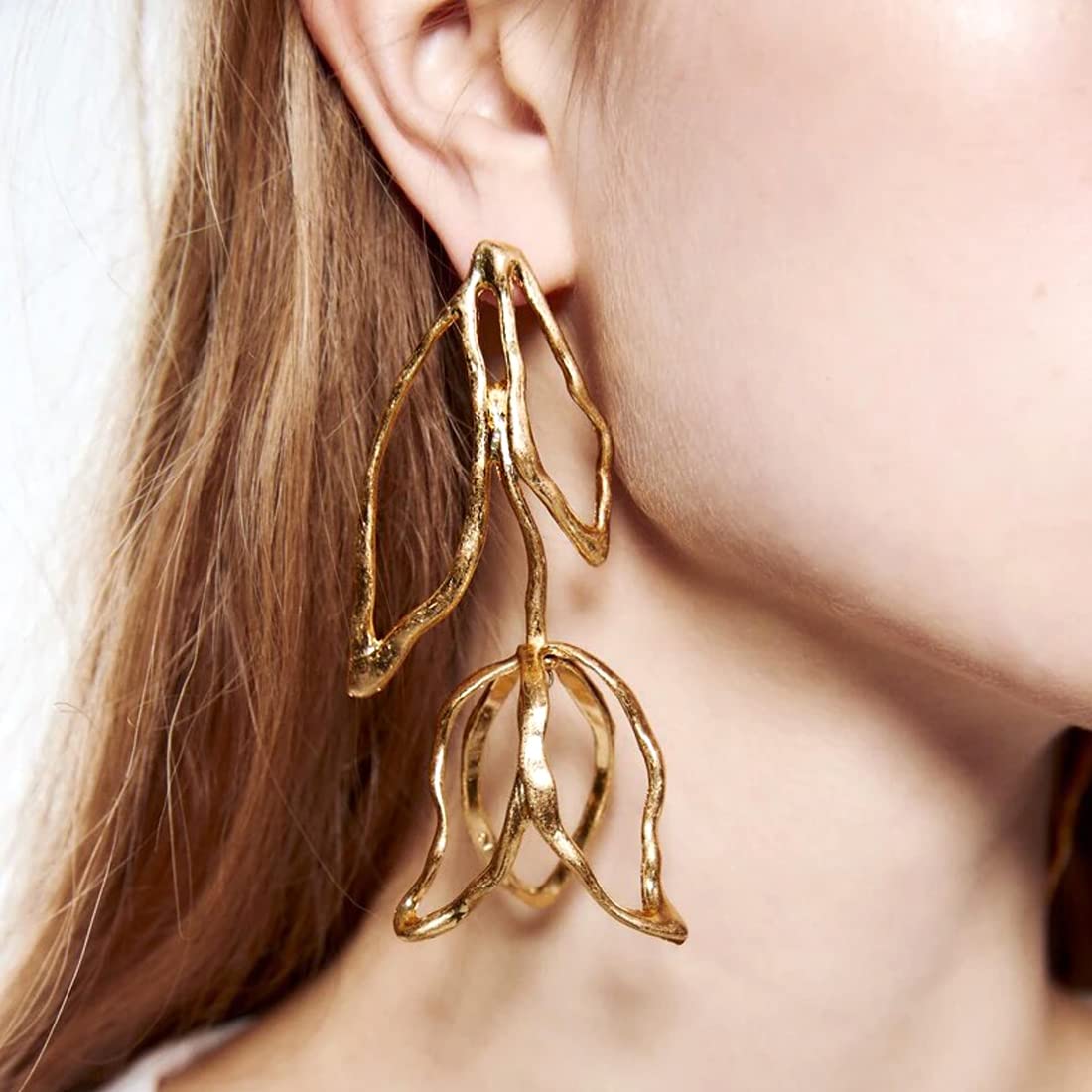 Yellow Chimes Earrings For Women Gold Toned Leaflet Designed Drop Earrings For Women and Girls