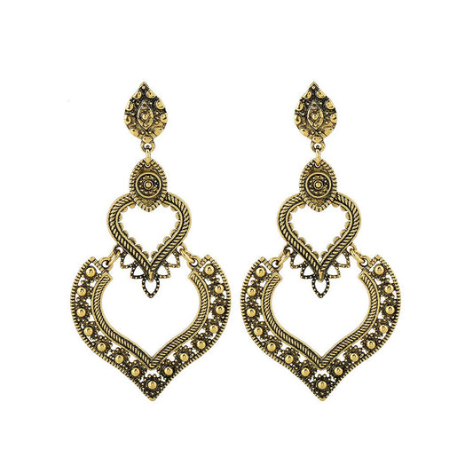 Yellow Chimes Oxidized Golden Chandelier Earring for Women & Girls