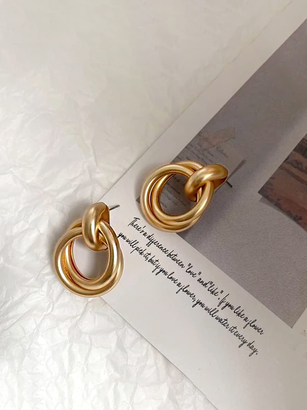 Yellow Chimes Earrings For Women Gold Plated Twisted Layered Circle Hoop Stud Earrings For Women and Girls