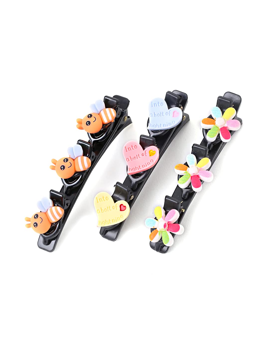 Melbees by Yellow Chimes Hair Clips for Girls Kids Hair Accessories for Girls Hair Clip Set of 3 Pcs Hairclips Alligator Clips for Hair Cute Charms Alligator Hair Clip for Girls Kids Teens Toddlers