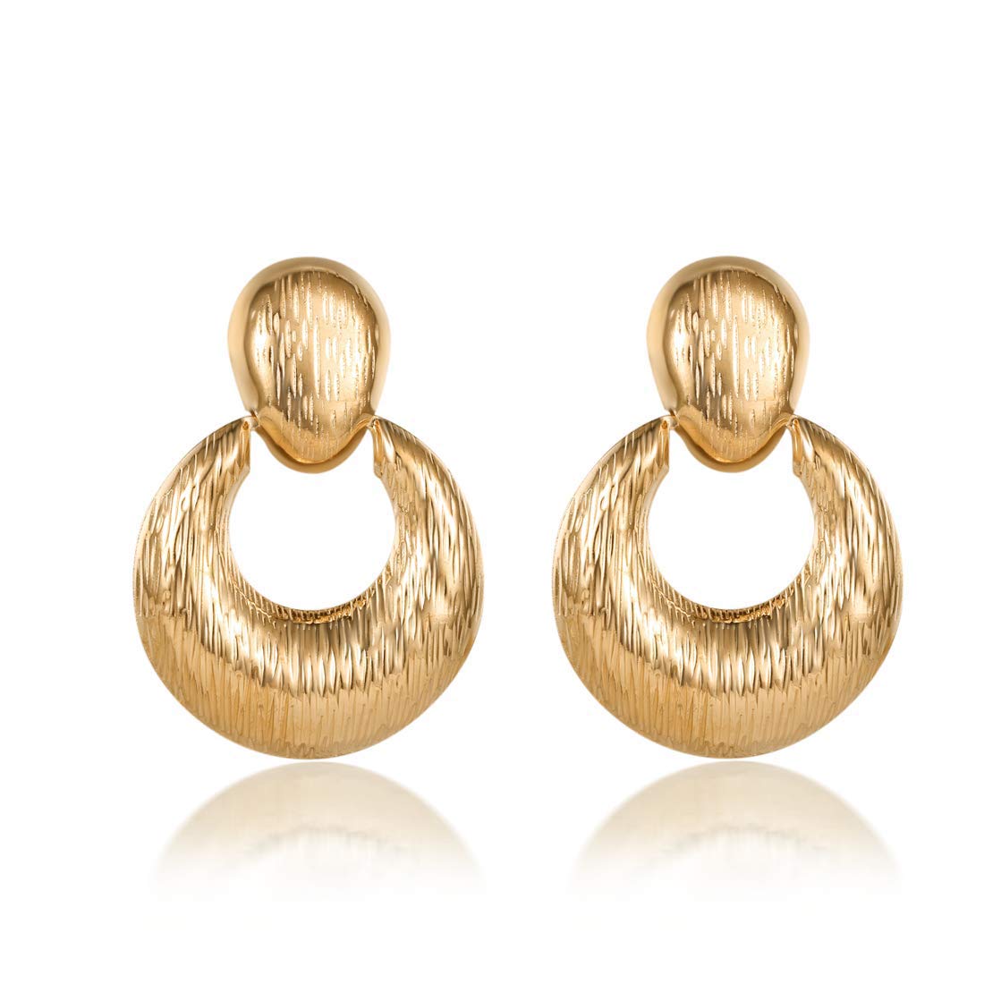 Yellow Chimes Western Style Geometric Shaped Gold Plated Circle Drop Earrings For Women And Girls