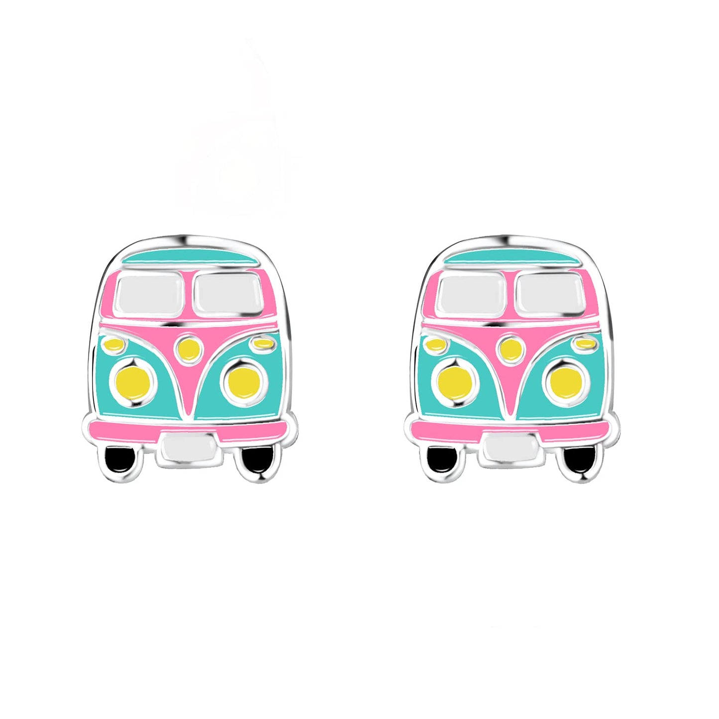 Raajsi by Yellow Chimes 925 Sterling Silver Stud Earring for Girls & Kids Melbees Kids Collection Bus Designed |Birthday Gift for Girls Kids | With Certificate of Authenticity & 6 Month Warranty