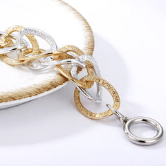 Yellow Chimes Bracelet for Women Gold Plated Dual Tone Silver & Gold Link Chain Bracelet For Women and Girls