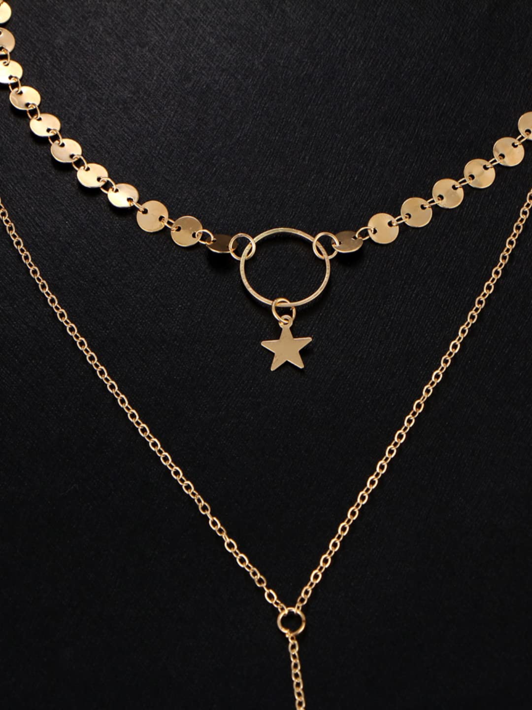 Layered Pendant Necklace Set | Lightweight 22k Gold Jewelry