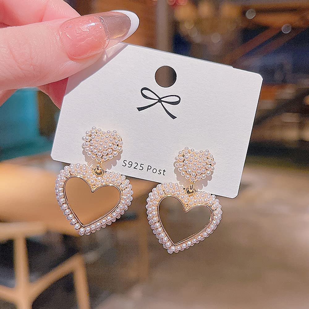 Yellow Chimes Earrings for Women and Girls Black Drop Earrings for Women | Valentine Special Love Heart Drop Earrings | Birthday Gift for girls and women Anniversary Gift for Wife