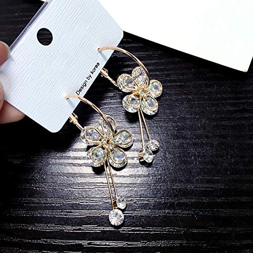 Yellow Chimes Stylish Floral A5 Grade Crystal Drop Earrings for Women and Girls