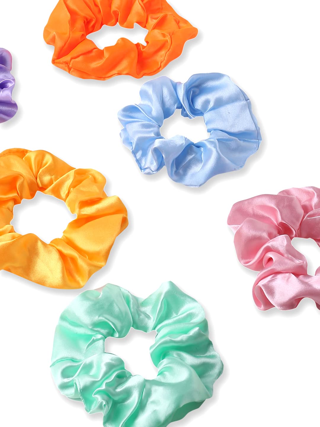 Yellow Chimes Scrunchies for Women Hair Accessories for Women 6 Pcs Satin Scrunchies Set Rubber Bands Multicolor Scrunchie Ponytail Holders Hair Ties for Women and Girls Gifts for Women and Girls