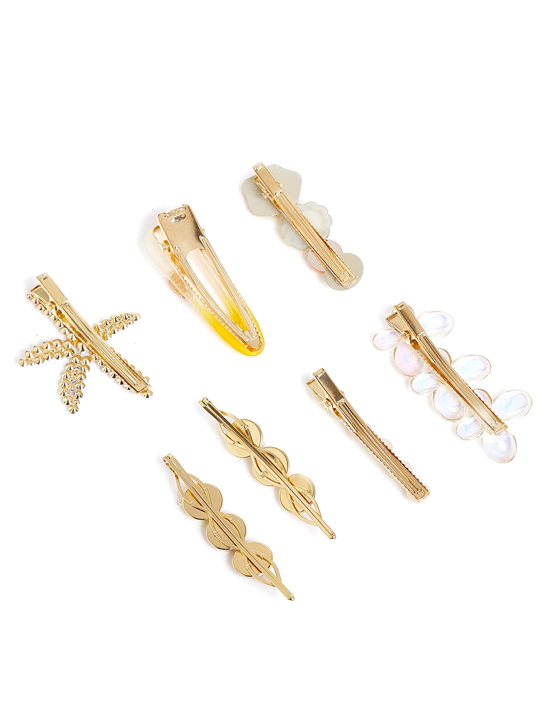 Yellow Chimes Hair Clips for Women Girls Hair Accessories for Women Multicolor Hair Clip 7 Pcs Hair Clips for Girls Shiny Hairclips Alligator Clips Hair Pins for Women and Girls Gift For Women & Girls