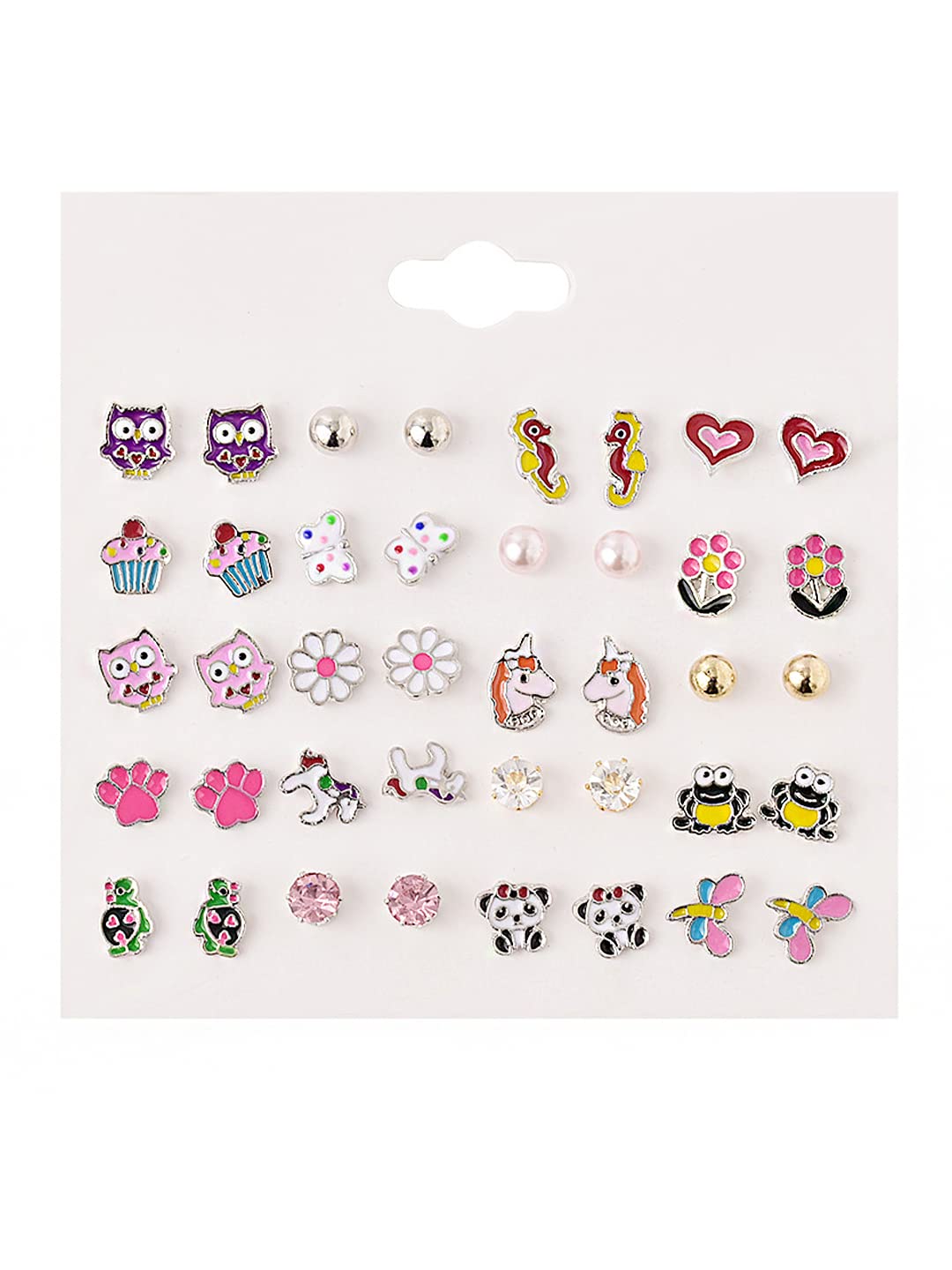 Melbees by Yellow Chimes Stud Earrings for Girls Combo of 20 Pairs Cute Little Stud Earrings Combo For Girls