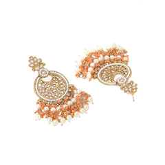 Yellow Chimes Earrings for Women and Girls Kundan Chandbali | Gold Plated Kundan Studded Beads Drop Chandbali Earrings | Birthday Gift for girls and women Anniversary Gift for Wife