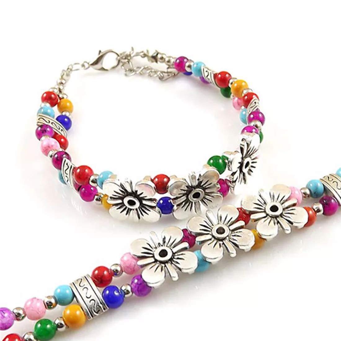 Yellow Chimes Classic Handmade Ethnic Floral Design Bohemian Multicolor Beads Vintage Bracelet For Women and Girl's