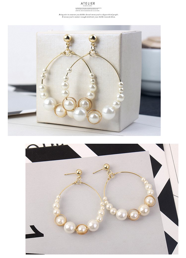 Yellow Chimes Latest Trend Pearl Hoops Earrings for Women and Girls