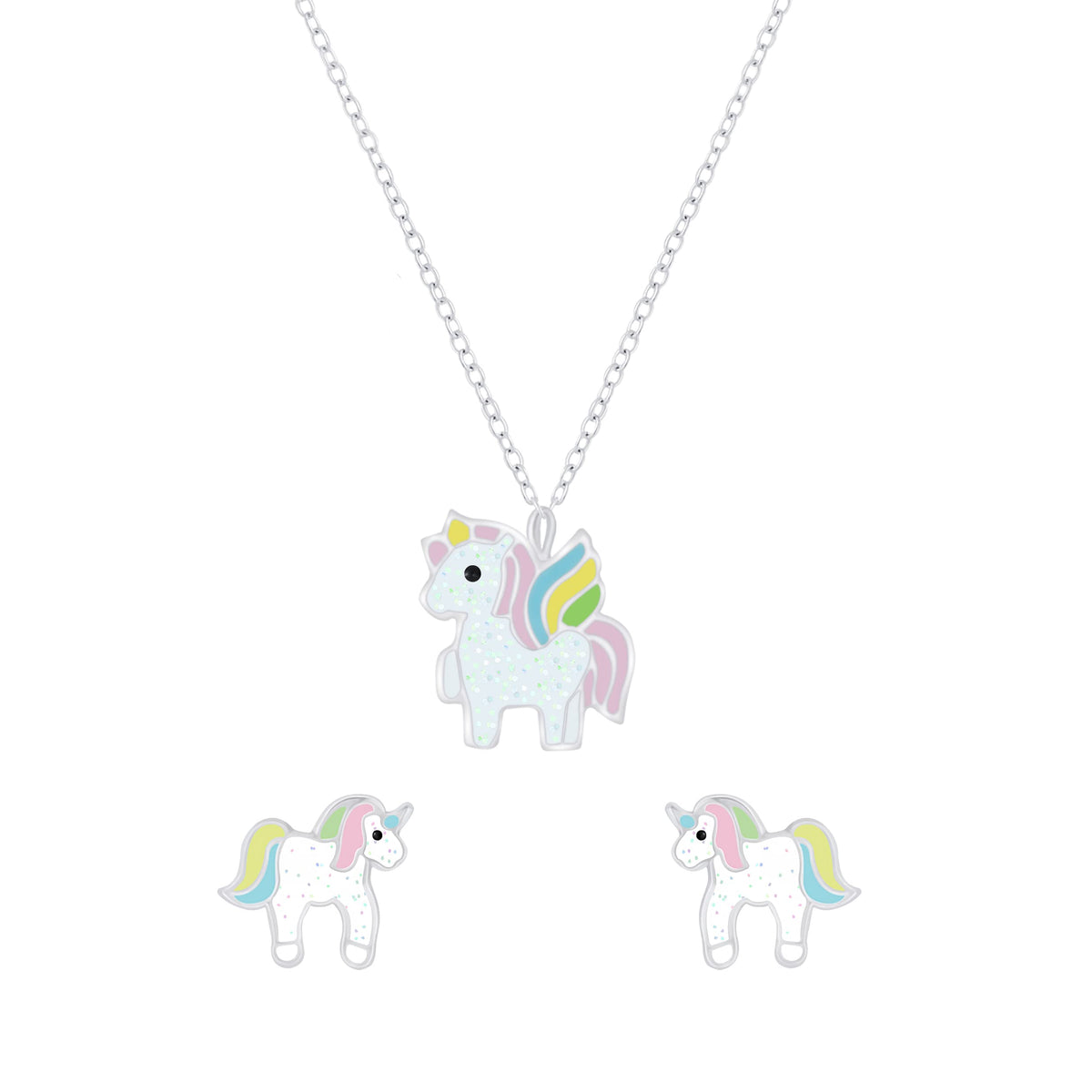 Raajsi by Yellow Chimes 925 Sterling Silver Pendant Set for Girls & Kids Melbees Kids Collection Unicorn Design | Birthday Gift for Girls Kids | With Certificate of Authenticity & 6 Month Warranty