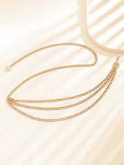 Yellow Chimes Waist Chain for Women Gold Toned Triple Layered Waist Chain for Women and Girls