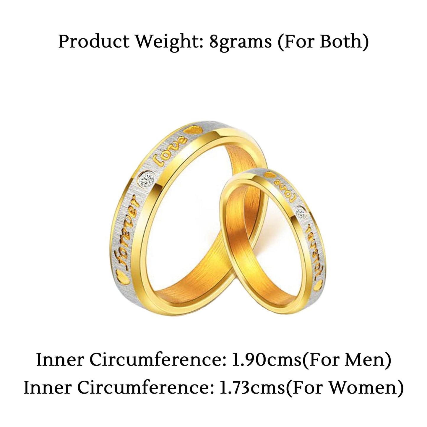 Yellow Chimes Rings for Women and Girls Golden Couple Rings | Valentines Special Forever Love Proposal Couple Ring for Girls & Boys | Birthday Gift For girls and women Anniversary Gift for Wife