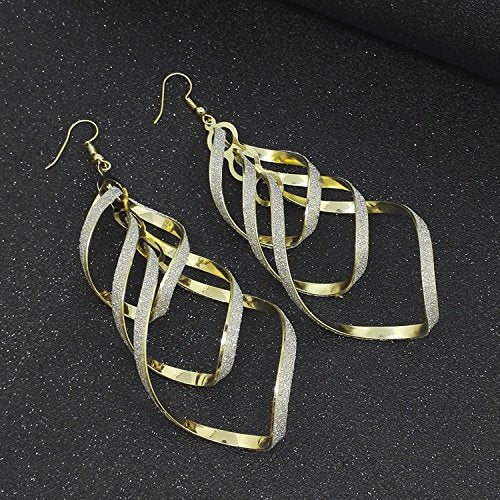 Yellow Chimes Textured Sprial Stylish Danglers Earrings for Women and Girls