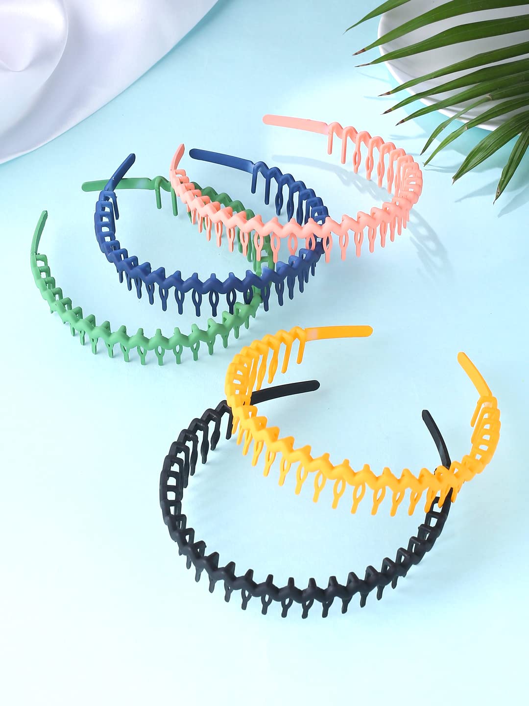 Yellow Chimes Hair Bands for Girls & Women Hair Accessories for Women 5 Pcs Multicolor Hairband for Women Head Band Zigzag Hairband for Women Birthday Gift for Women & Girls