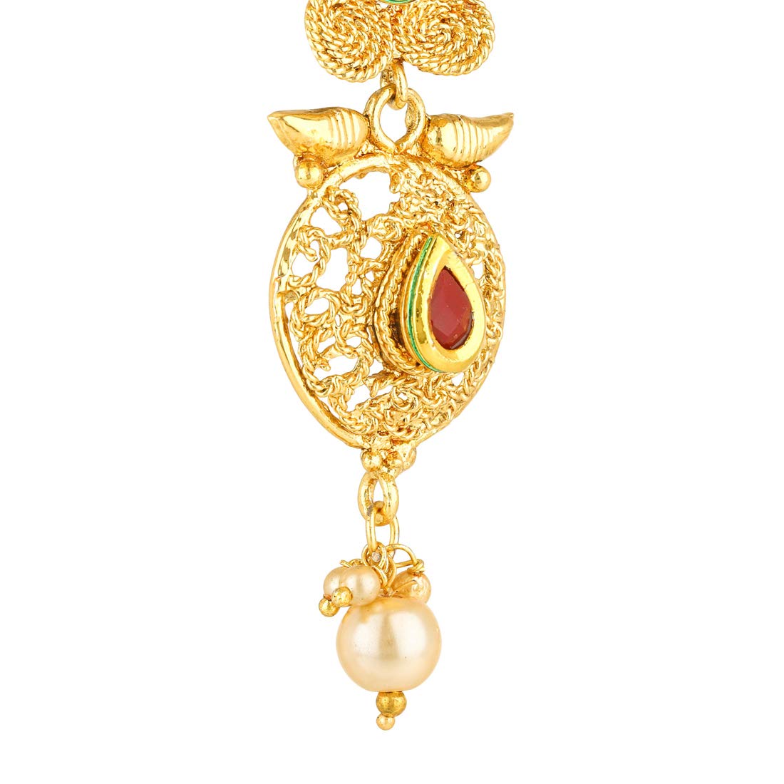 Yellow Chimes Fancy Part Wear Traditional Pearl Drop Handcrafted Work Drop Earrings for Women and Girls