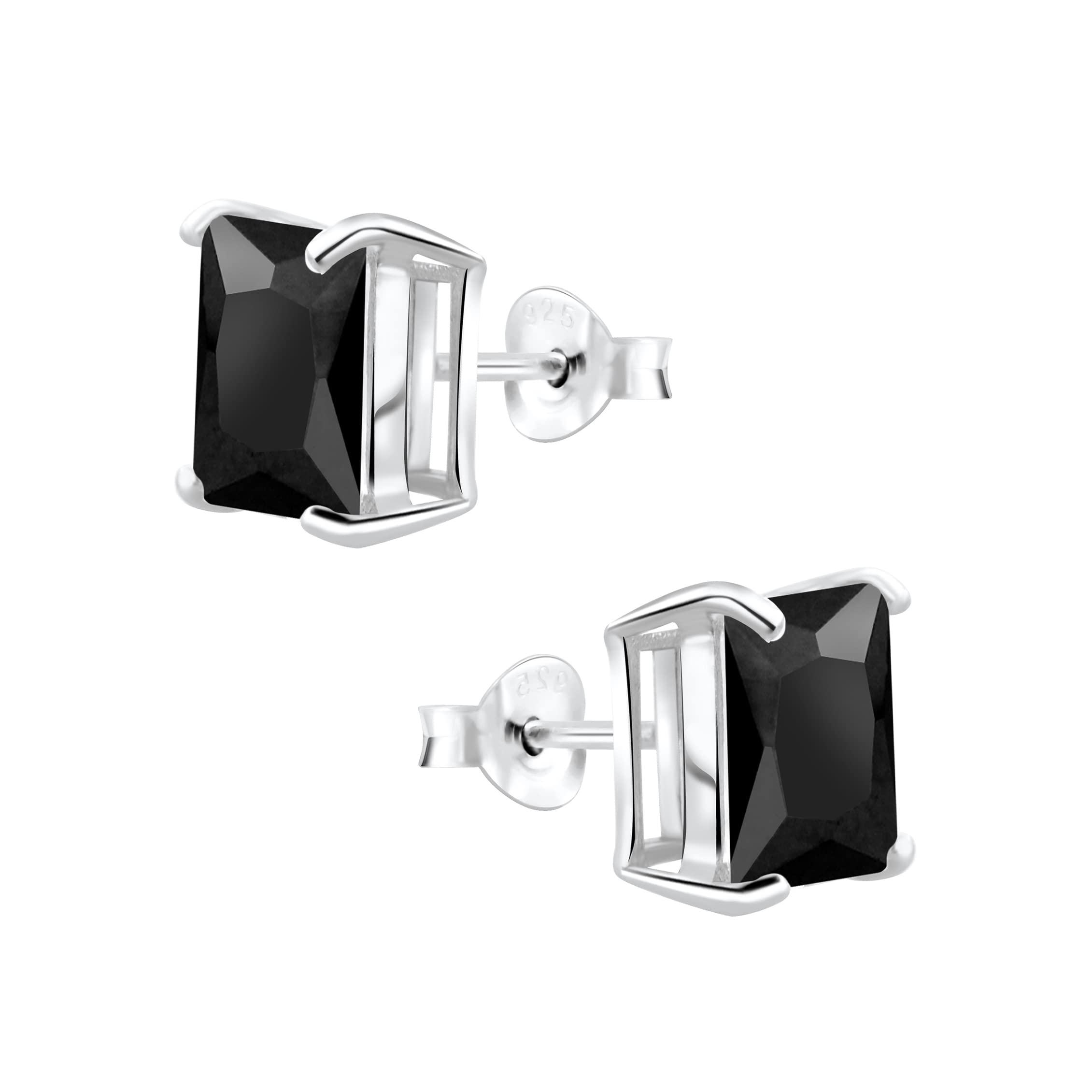 Raajsi by Yellow Chimes 925 Sterling Silver Black Crystal Stud Earrings for Women & Girls | Birthday Gift for girls Anniversary Gift for Wife | With Certificate of Authenticity & 6 Months Warranty