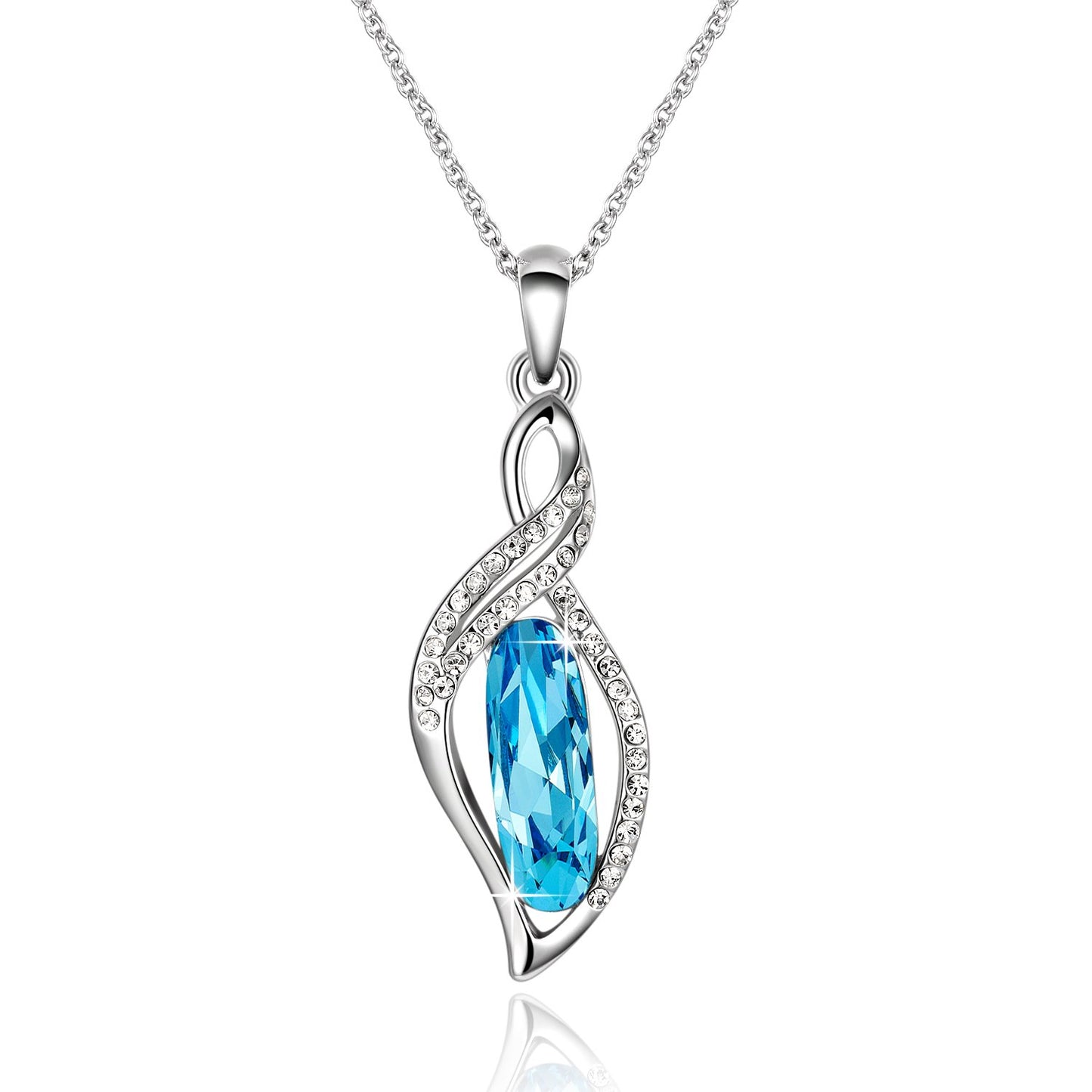 Yellow Chimes Crystals from Swarovski Denim Blue Designer Pendant for Women